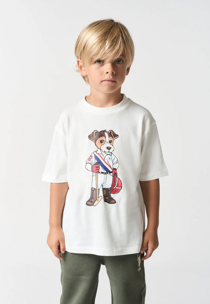 U.S POLO ASSN KIDS COTTON T-SHIRT WITH JACK MASCOT