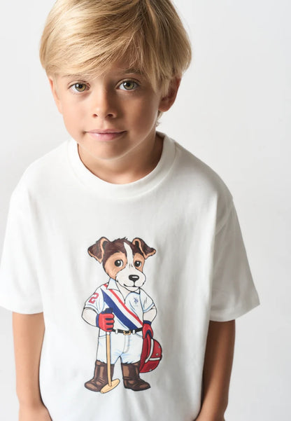 U.S POLO ASSN KIDS COTTON T-SHIRT WITH JACK MASCOT