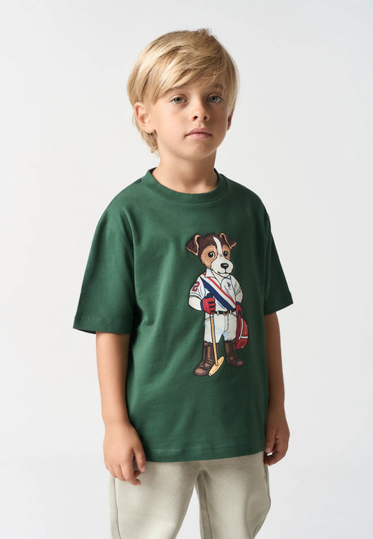 U.S POLO ASSN KIDS COTTON T-SHIRT WITH JACK MASCOT