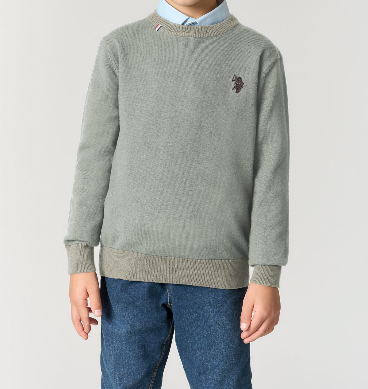 U.S POLO ASSN KIDS FINE-KNIT BLEND SWEATER