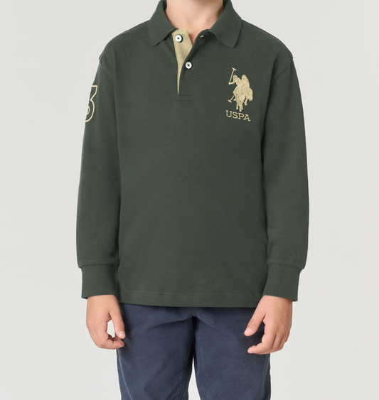 U.S POLO ASSN  POLO SHIRT  MAXI LOGO & COLORED UNDERCOLLAR