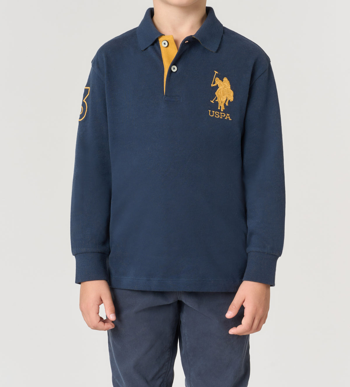 U.S POLO ASSN KIDS POLO SHIRT MAXI LOGO & COLORED UNDERCOLLAR