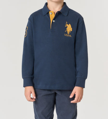 U.S POLO ASSN KIDS POLO SHIRT MAXI LOGO & COLORED UNDERCOLLAR