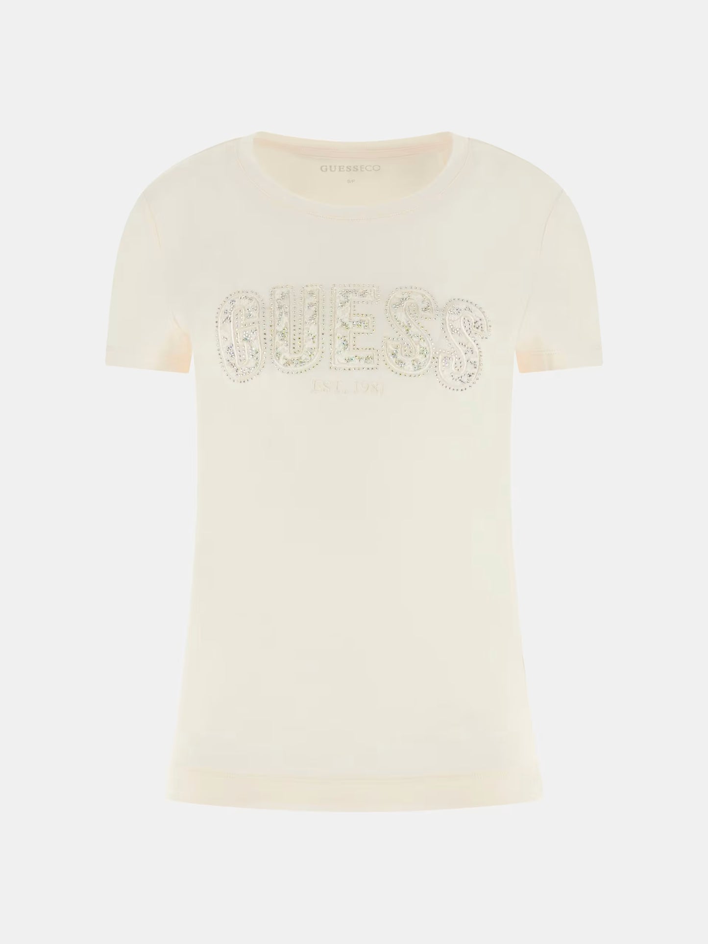 GUESS WOMAN LOGO LACE T SHIRT