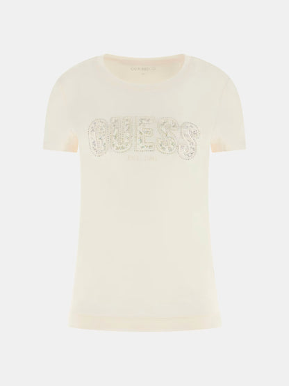 GUESS WOMAN LOGO LACE T SHIRT