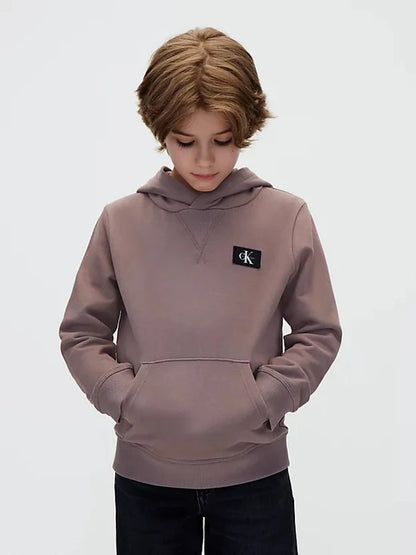 CALVIN KLEIN KIDS TERRY WOVEN LABEL HOODIE