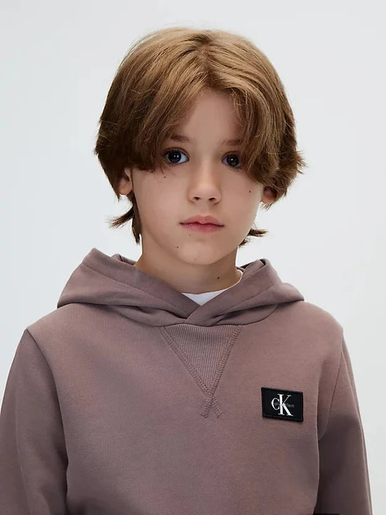 CALVIN KLEIN KIDS TERRY WOVEN LABEL HOODIE