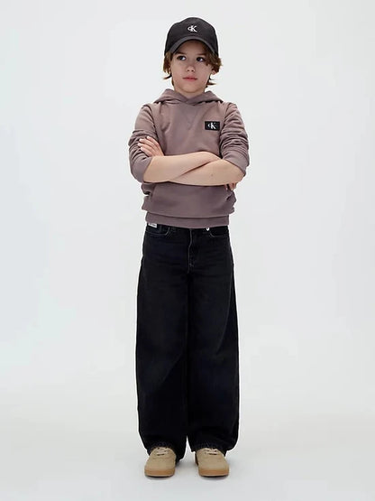 CALVIN KLEIN KIDS TERRY WOVEN LABEL HOODIE