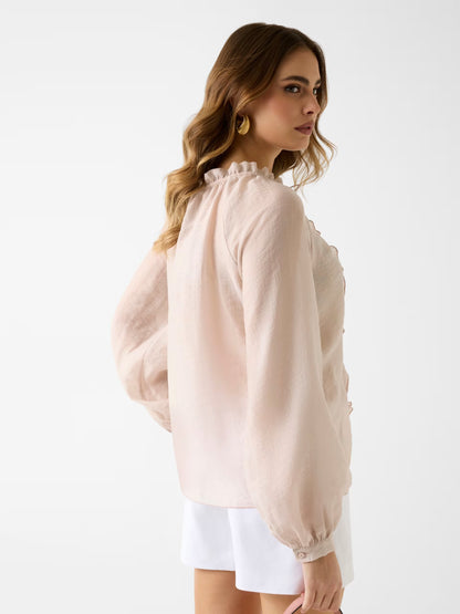 GUESS WOMAN MAELYS RUFFLED BLOUSE