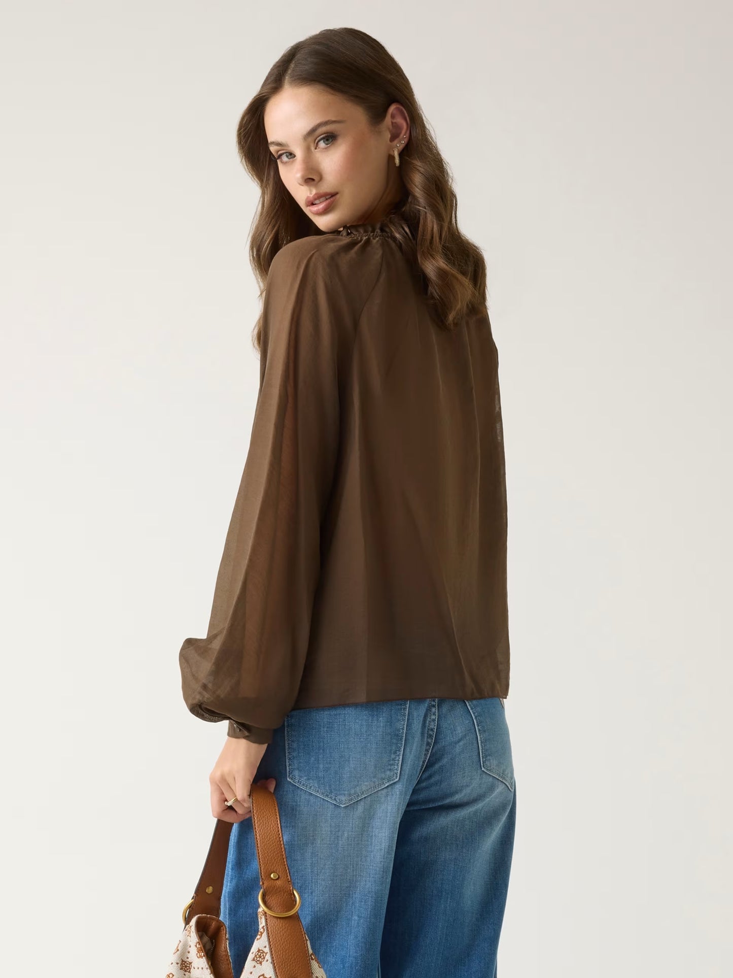 GUESS WOMAN MAELYS RUFFLED BLOUSE
