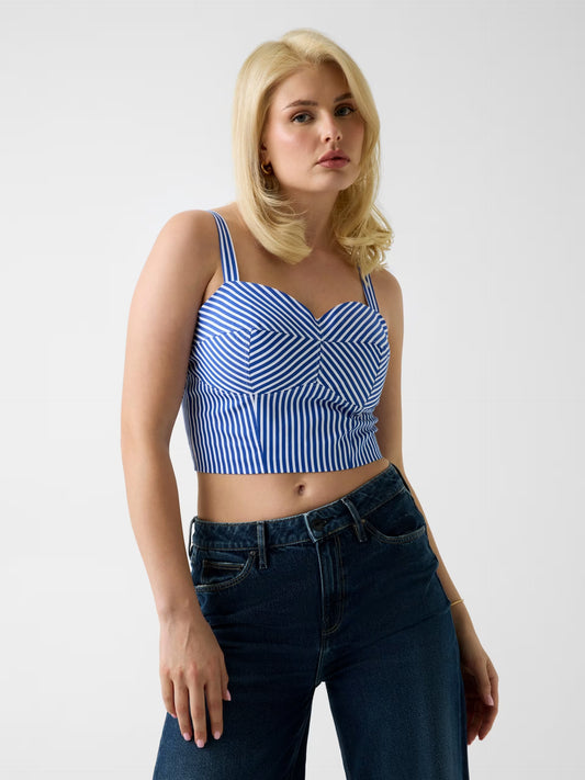 GUESS WOMAN TECLA STRIPED CROP TOP