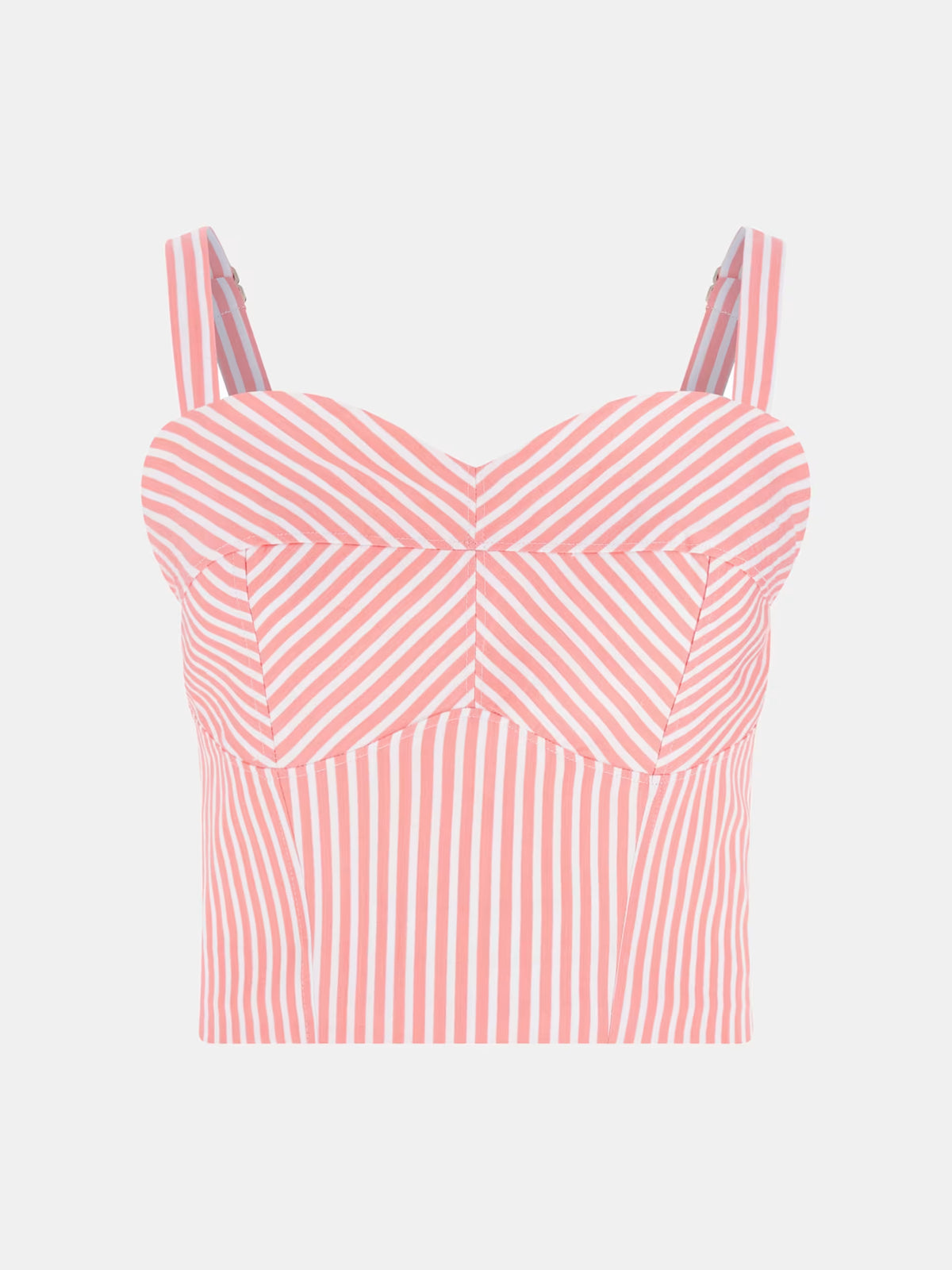 GUESS WOMAN TECLA STRIPED CROP TOP