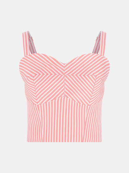 GUESS WOMAN TECLA STRIPED CROP TOP