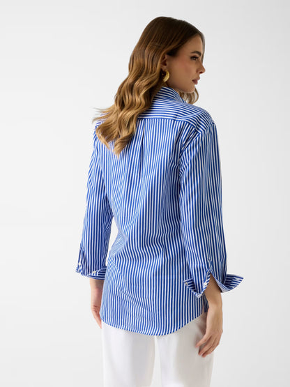 GUESS WOMAN TECLA OVERSIZED STRIPED SHIRT