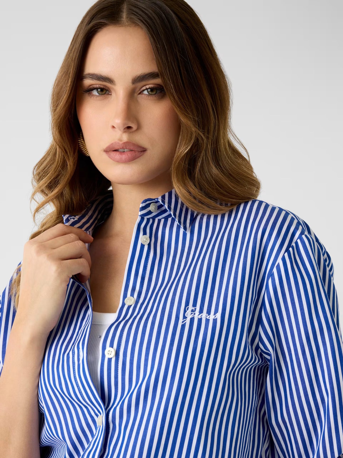GUESS WOMAN TECLA OVERSIZED STRIPED SHIRT