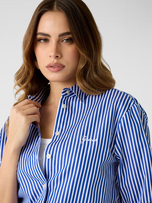 GUESS WOMAN TECLA OVERSIZED STRIPED SHIRT