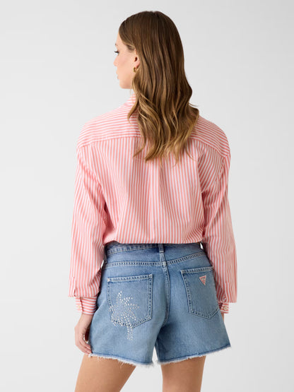 GUESS WOMAN TECLA OVERSIZED STRIPED SHIRT
