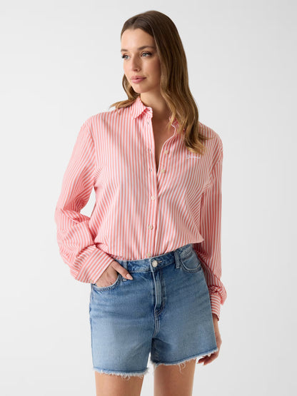 GUESS WOMAN TECLA OVERSIZED STRIPED SHIRT