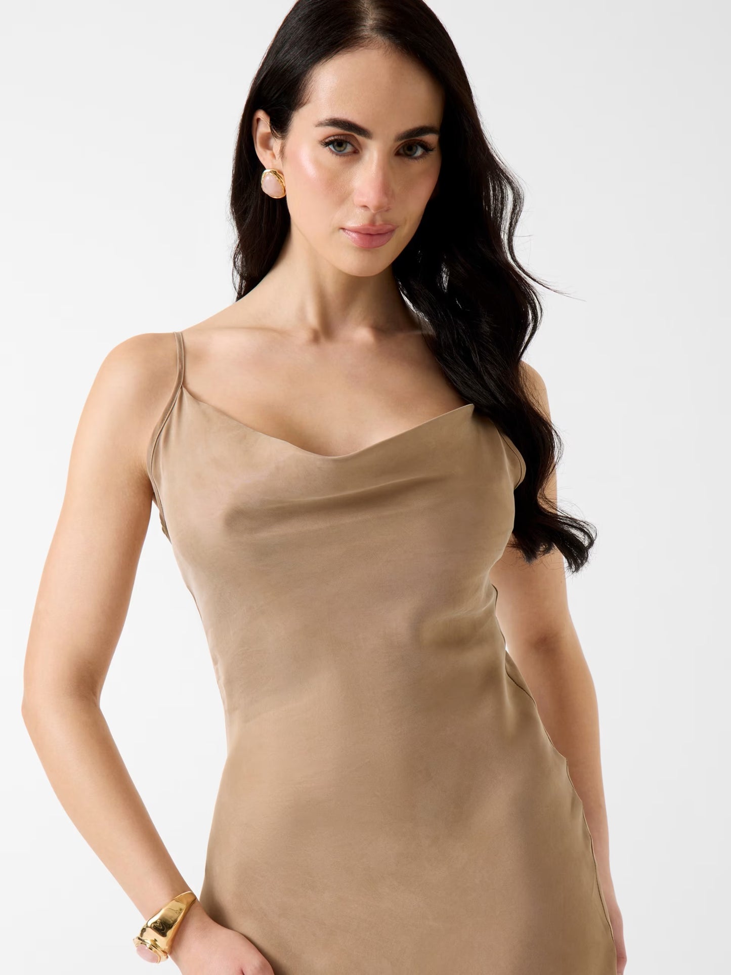 GUESS WOMAN AKILINA SATIN MIDI DRESS