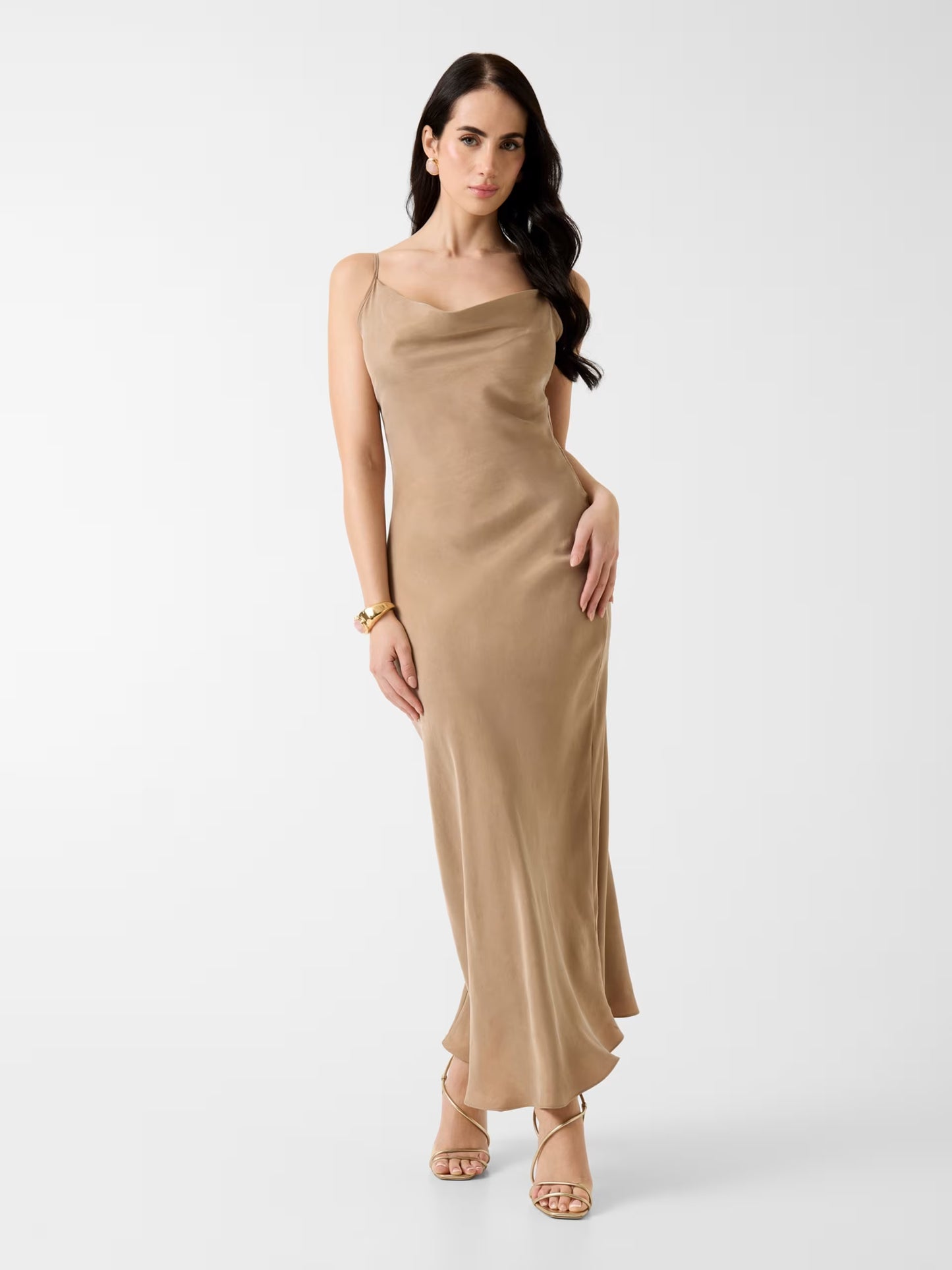 GUESS WOMAN AKILINA SATIN MIDI DRESS