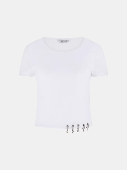 GUESS WOMAN ELISABETTE CROPPED KNIT TOP