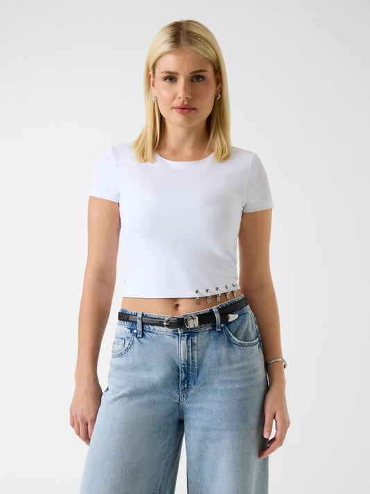 GUESS WOMAN ELISABETTE CROPPED KNIT TOP
