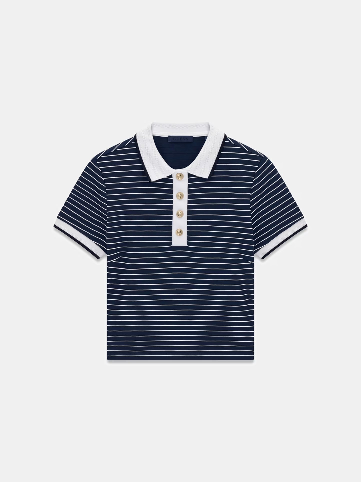 GUESS WOMAN ALPHONSINE STRIPED POLO SHIRT