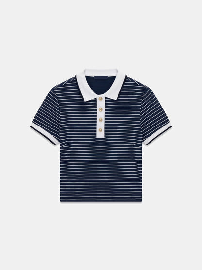 GUESS WOMAN ALPHONSINE STRIPED POLO SHIRT