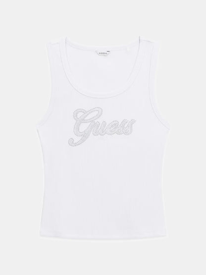 GUESS SEQUINS LOGO KNITED TANK TOP