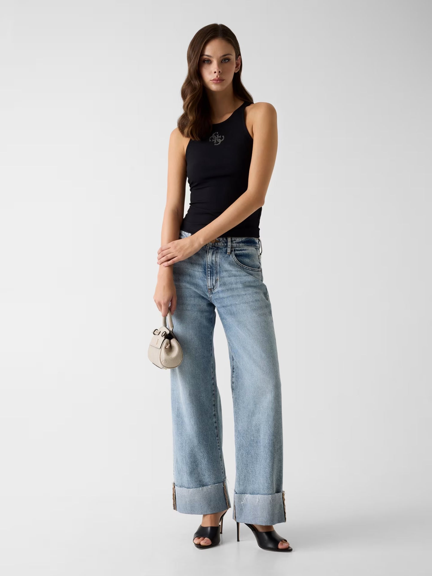 GUESS WOMAN GUENDALINA RIB-KNIT TOP