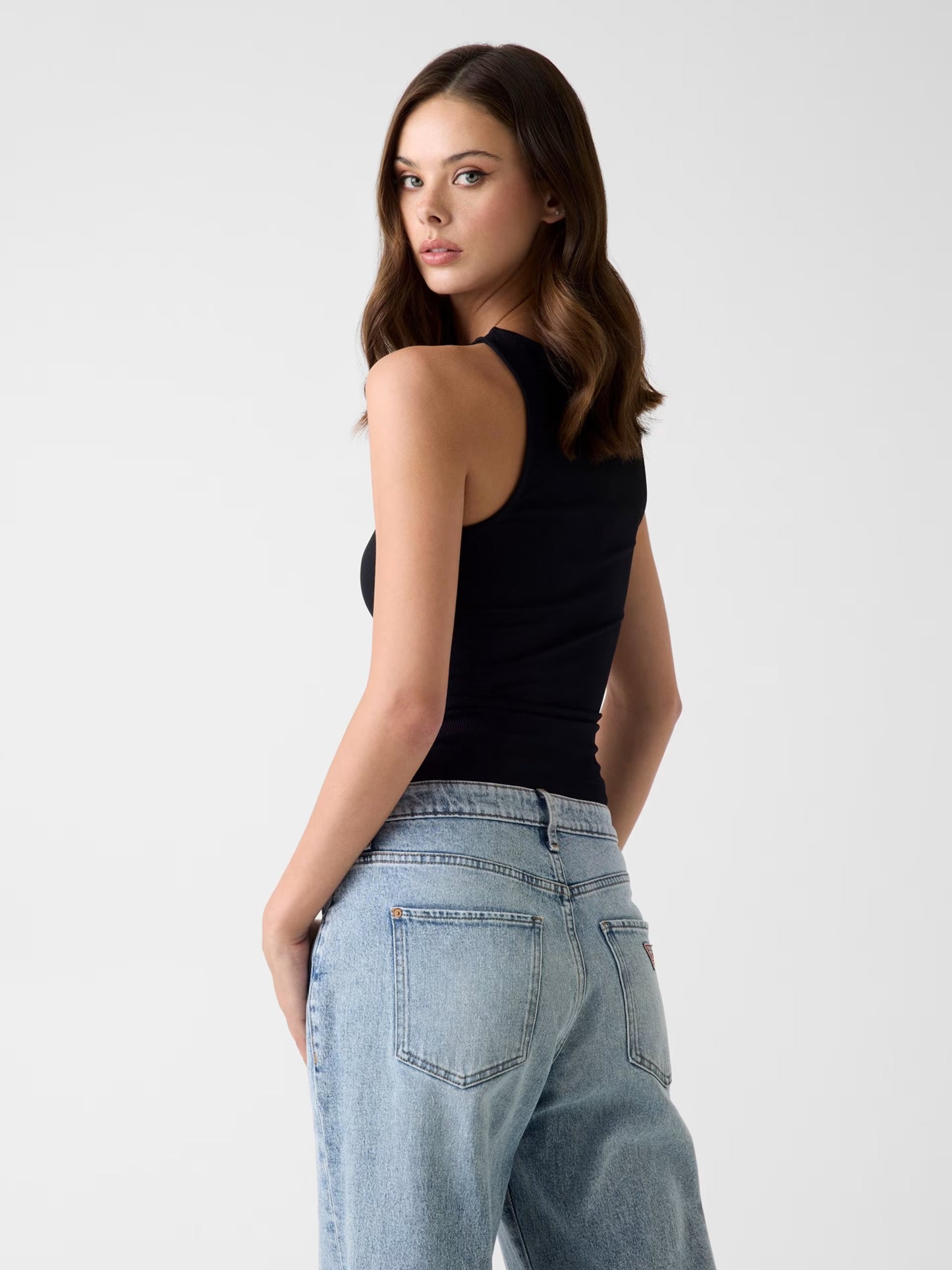 GUESS WOMAN GUENDALINA RIB-KNIT TOP