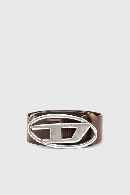 DIESEL 3.9CM LEATHER BELT WITH D BUCKLE