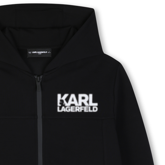 KARL LAGERFELD KIDS HOODED CARDIGAN