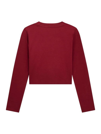 GUESS JEANS GIRLS LS CROPPED T SHIRT