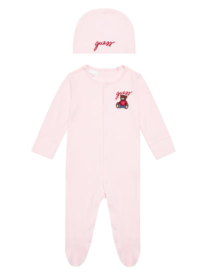 GUESS BABY HAT & OVERALL SET