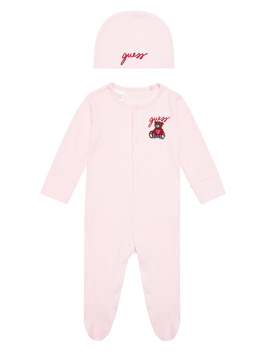 GUESS BABY HAT & OVERALL SET