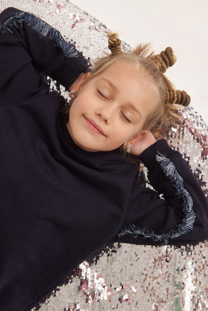 TWO IN A CASTLE ALL THE BLUES FRINGES SWEATER