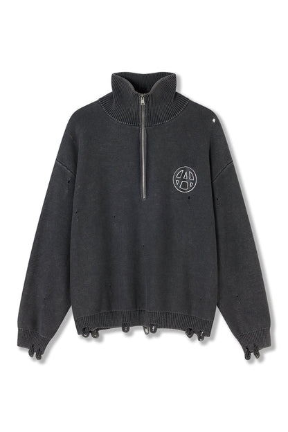 ACU ANARCHY HALF ZIP KNITTED SWEATER