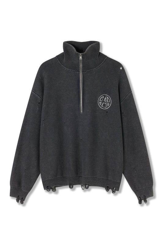 ACU ANARCHY HALF ZIP KNITTED SWEATER