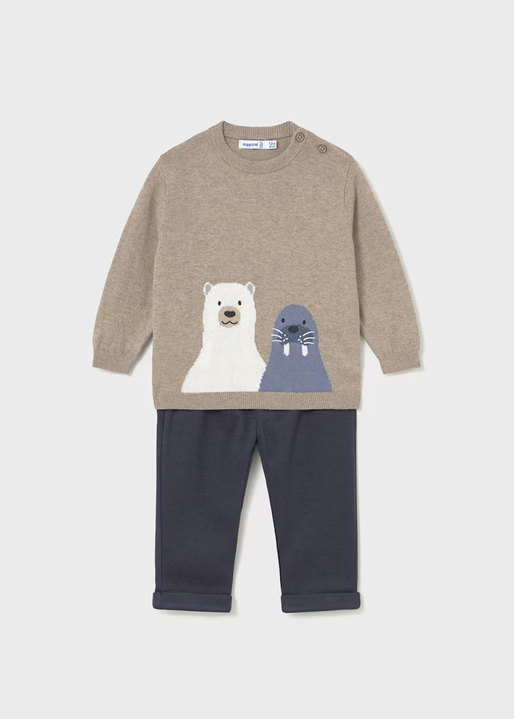 MAYORAL ANIMAL JUMPER AND TROUSERS SET