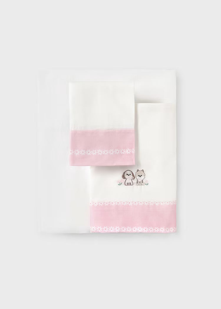 MAYORAL BABY COT SHEET SET