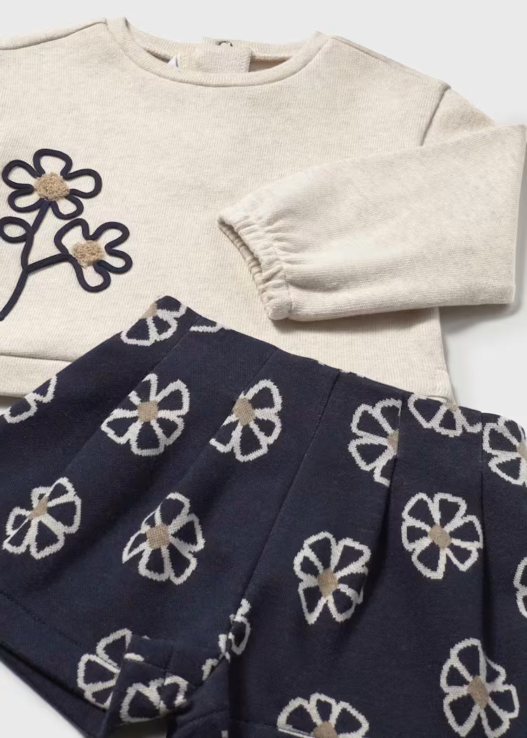 MAYORAL BABY FLOWER SHORTS SET