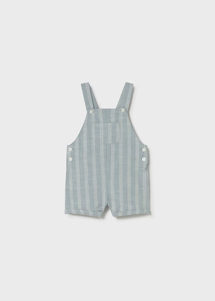 MAYORAL BABY LINEN STRIPED DUNGAREES