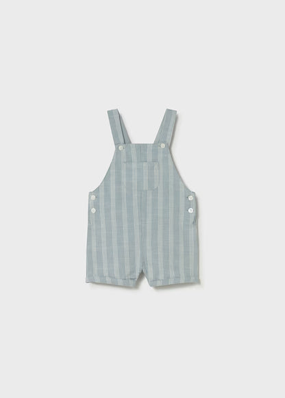 MAYORAL BABY LINEN STRIPED DUNGAREES