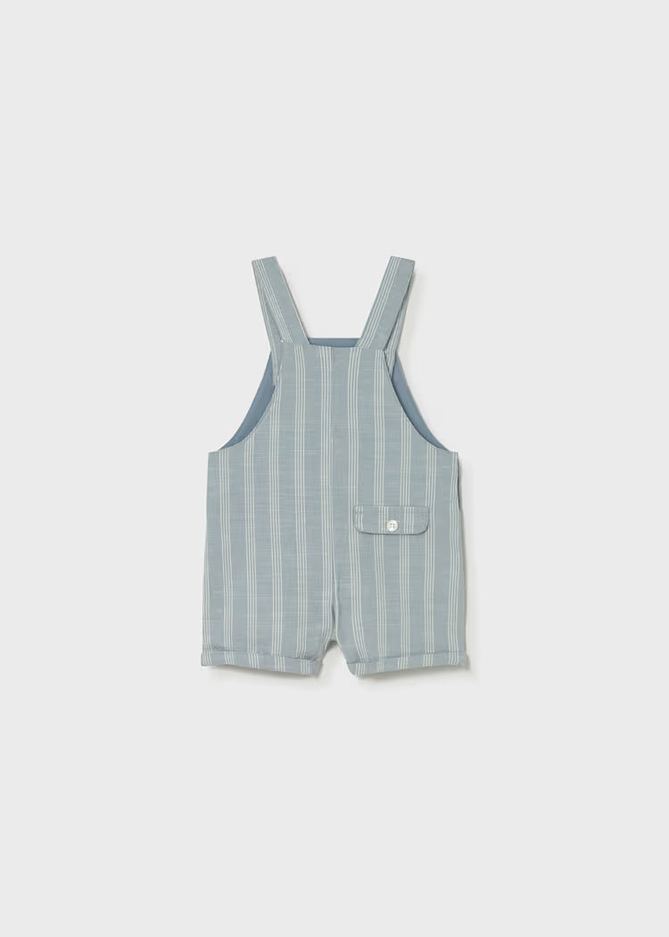 MAYORAL BABY LINEN STRIPED DUNGAREES