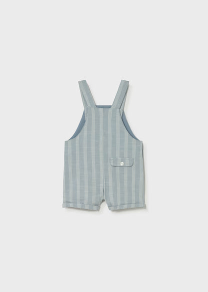 MAYORAL BABY LINEN STRIPED DUNGAREES