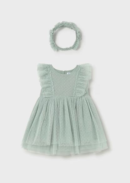 MAYORAL BABY TULLE DRESS WITH HEADBAND
