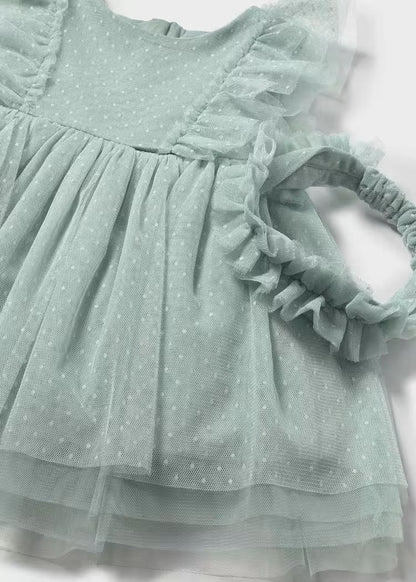 MAYORAL BABY TULLE DRESS WITH HEADBAND