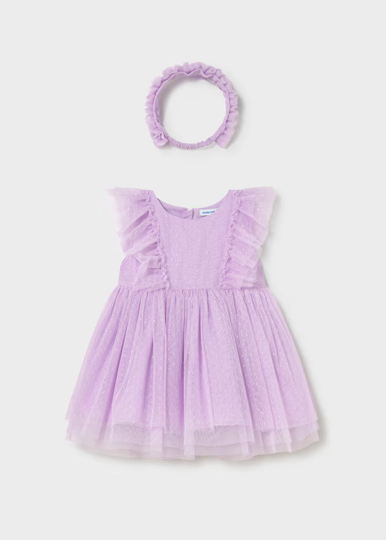 MAYORAL BABY TULLE DRESS WITH HEADBAND