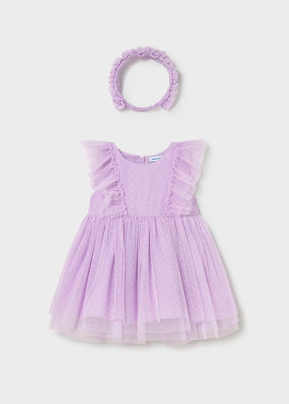 MAYORAL BABY TULLE DRESS WITH HEADBAND